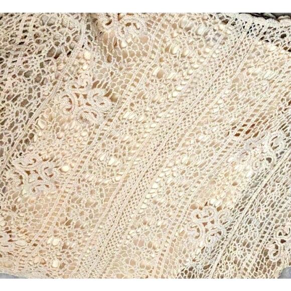 Democracy Wmns top sz XL crochet lace + embroidery+ camisole100% cotton see meas - Picture 7 of 11